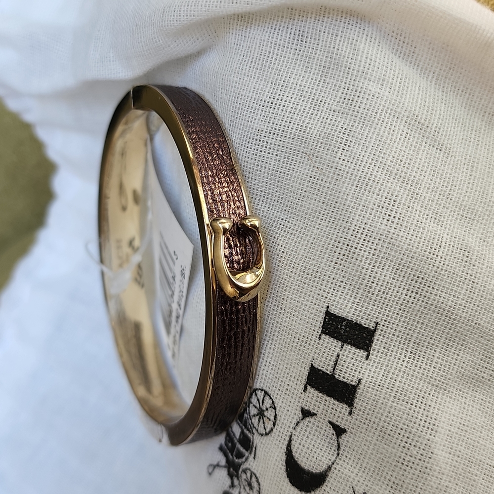 Coach Signature Brown Bangle Bracelet